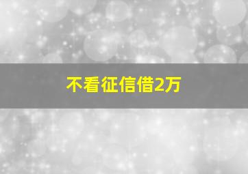 不看征信借2万