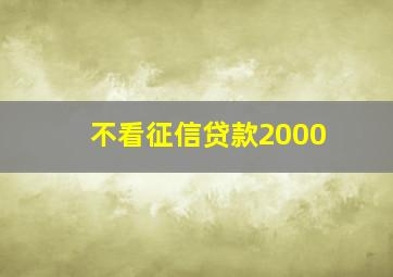 不看征信贷款2000