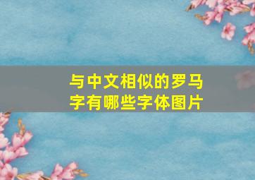 与中文相似的罗马字有哪些字体图片