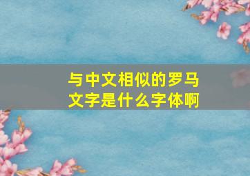 与中文相似的罗马文字是什么字体啊