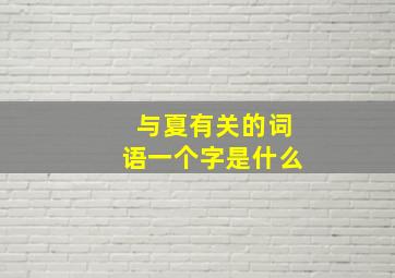 与夏有关的词语一个字是什么