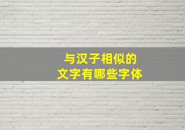 与汉子相似的文字有哪些字体