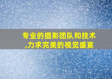 专业的摄影团队和技术,力求完美的视觉盛宴