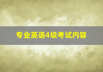 专业英语4级考试内容