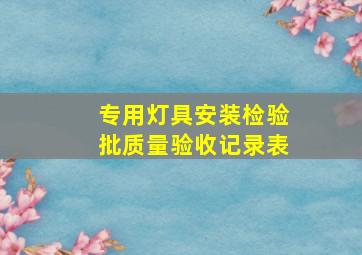 专用灯具安装检验批质量验收记录表