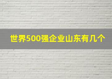 世界500强企业山东有几个