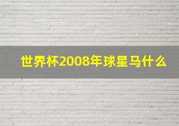 世界杯2008年球星马什么