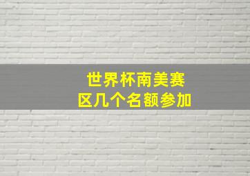 世界杯南美赛区几个名额参加