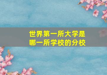 世界第一所大学是哪一所学校的分校