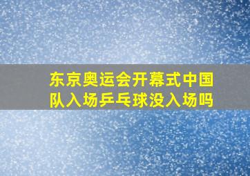 东京奥运会开幕式中国队入场乒乓球没入场吗