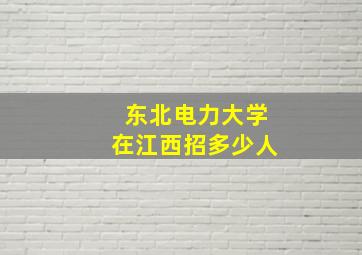 东北电力大学在江西招多少人