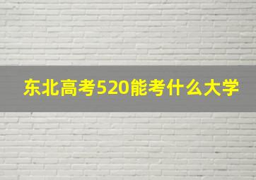 东北高考520能考什么大学