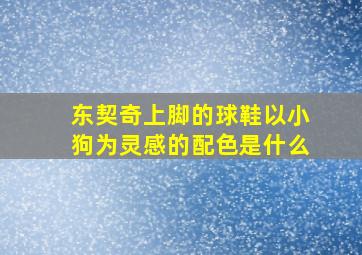 东契奇上脚的球鞋以小狗为灵感的配色是什么