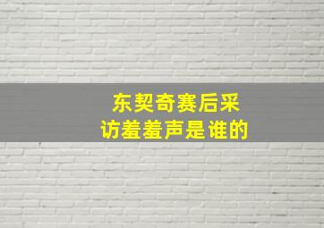 东契奇赛后采访羞羞声是谁的