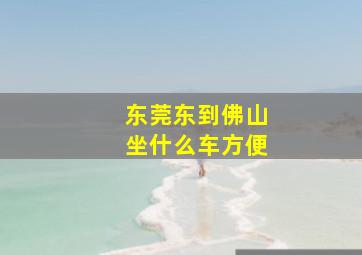 东莞东到佛山坐什么车方便