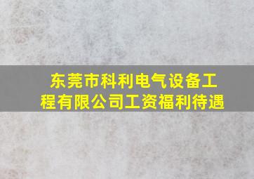 东莞市科利电气设备工程有限公司工资福利待遇