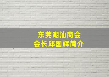 东莞潮汕商会会长邱国辉简介