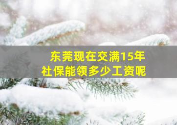 东莞现在交满15年社保能领多少工资呢