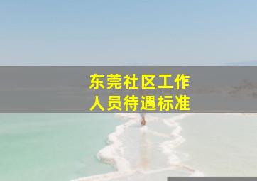 东莞社区工作人员待遇标准