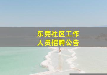 东莞社区工作人员招聘公告