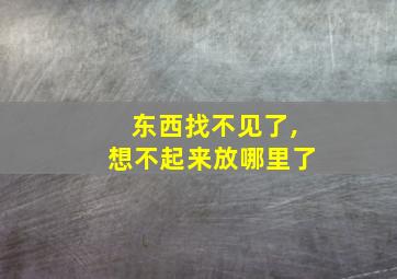 东西找不见了,想不起来放哪里了