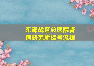 东部战区总医院肾病研究所挂号流程