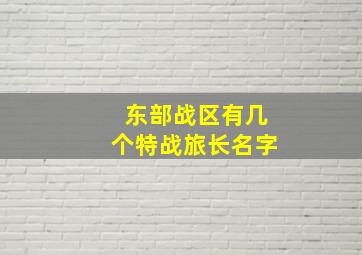 东部战区有几个特战旅长名字