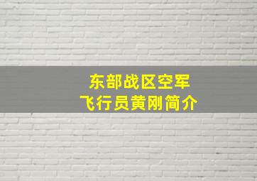 东部战区空军飞行员黄刚简介