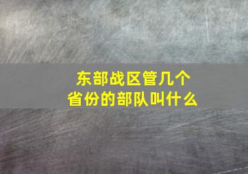 东部战区管几个省份的部队叫什么