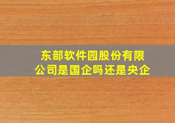 东部软件园股份有限公司是国企吗还是央企