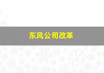 东风公司改革