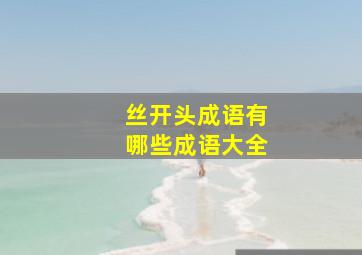 丝开头成语有哪些成语大全