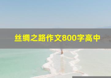 丝绸之路作文800字高中