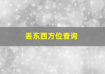 丢东西方位查询