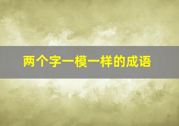 两个字一模一样的成语