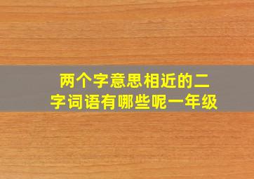 两个字意思相近的二字词语有哪些呢一年级