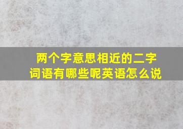 两个字意思相近的二字词语有哪些呢英语怎么说