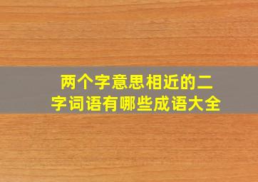 两个字意思相近的二字词语有哪些成语大全