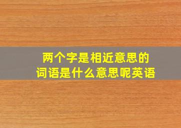 两个字是相近意思的词语是什么意思呢英语