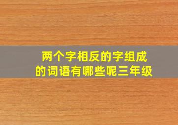 两个字相反的字组成的词语有哪些呢三年级