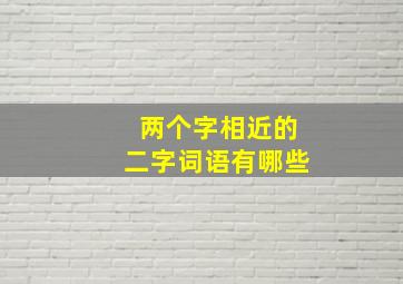 两个字相近的二字词语有哪些