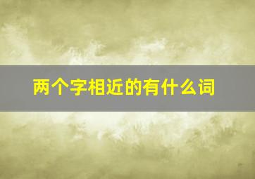 两个字相近的有什么词