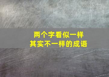 两个字看似一样其实不一样的成语