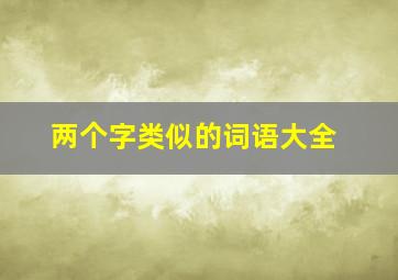 两个字类似的词语大全