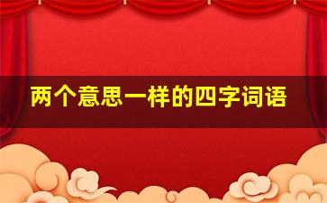 两个意思一样的四字词语