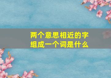 两个意思相近的字组成一个词是什么