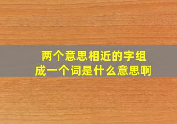 两个意思相近的字组成一个词是什么意思啊