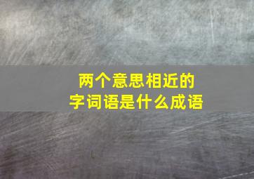 两个意思相近的字词语是什么成语