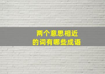 两个意思相近的词有哪些成语