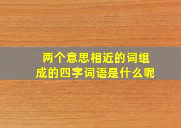 两个意思相近的词组成的四字词语是什么呢